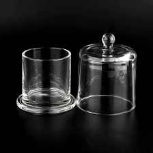 China small glass candle jar with glass dome manufacturer