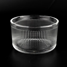 China home decor strips pattern 3 wicks glass candle jar manufacturer