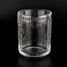 China emboss pattern glass candle jars for scent candle making manufacturer