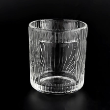 China private label glass candle jars with emboss pattern from Sunny Glassware manufacturer