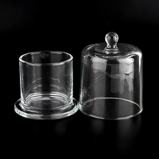 China wholedale large glass candle jar with glass cloche manufacturer