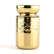China Luxury ceramic candle holder jar candle holder container wholesale with lid manufacturer