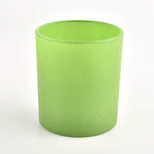 China 300ml Home Candle Decoration Glass Candle Holder Frost Green Glass Candle Jar manufacturer