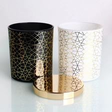 China black and white shattered texture empty glass candle jar manufacturer