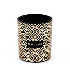 China Hotstamping Gold Black Candle Holder Glass 11oz manufacturer