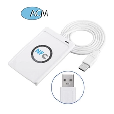 Cina ACR122U Kartu IC Chip Pintar Tanpa Kontak 13.56Mhz Perangkat Lunak Kartu Pintar RFID Pembaca NFC Desktop USB pabrikan