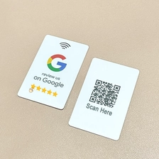 China Custom NFC Chip Social Media Plastic Business Card For Google Review manufacturer