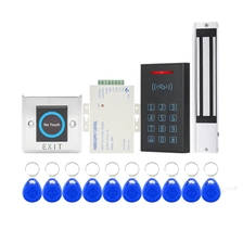 China Kit de sistema de controle de acesso com fechadura eletromagnética, porta de vidro, 180kg/280kg, teclado metal frid, botão de saída, caixa de chave rfid fabricante