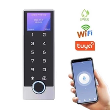 الصين LCD IP68 مقاوم للماء واي فاي تويا وحدة تحكم في الوصول ببصمة الإصبع بطاقة التعريف بالإشارات الراديوية المعدنية نظام التحكم في الوصول إلى الباب المستقل مع الصانع