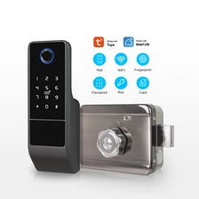 China À prova dwaterproof água tuya vida inteligente wifi app elétrica inteligente impressão digital borda fechadura da porta para portão ao ar livre porta da frente fabricante