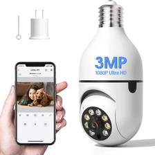 Çin Ampul Güvenlik Kamerası 3MP Bağlantı 2.4GHz WiFi Kablosuz 1080p Kapalı Gözetleme Kamerası, Ampul Güvenlik Kamerası üretici firma