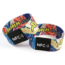 China Factory Reusable elastic NFC wristbands strap/Stretch RFID Wristband manufacturer