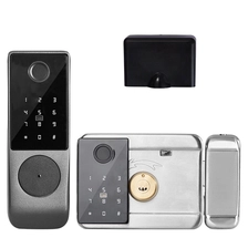 China Tuya fechadura inteligente para portão externo, à prova d'água, impressão digital dupla, senha, cartão rfid, entrada sem chave, wi-fi, bluetooth fabricante