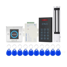 China Kit de sistema de controle de acesso com fechadura eletromagnética de porta de baixo custo 280KG metal FRID teclado botão de saída caixa de chave RFID fabricante