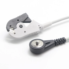 China 4.0mm electrode ECG male snap to electrode grabber clip cable manufacturer