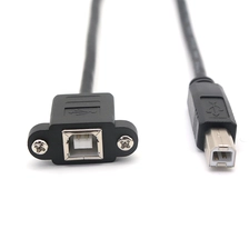 China Printer cable USB 2.0 B Male to USB B Female Panel Mount Extension Cable with Screw Locking manufacturer