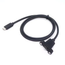 China USB 3.1 Type C Male to Female Panel Mount Charging Cable with Screw Locking manufacturer