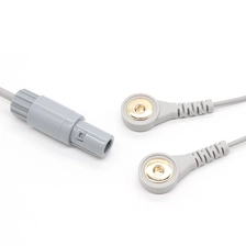 China Lemo Plastics Plug to 4.0mm Gold-Plate Electrode Female Snap with 2 Lead Wire manufacturer