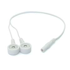 China 2,0 Elektrodennadeldrehung Dual 3,5 mm 4,0 mm L = 1,5 cm Magnetverschluss, weißes Kabel für Physiotherapie Hersteller