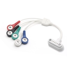 China 5pin pogo pin to 5 leads ecg emg ekg electrode lead wire cable manufacturer