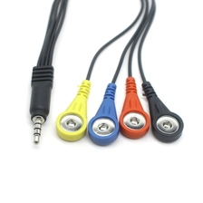 China 4 in 1 Audio Jack 4 Lead Electrode ECG Snap Shielding Cable with TPU Medical Wire For ECG EKG EMG EEG Devices manufacturer