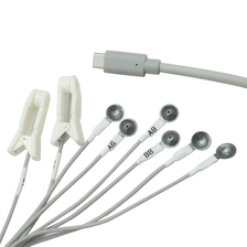 Çin Fabrika Özel USB C Erkek - Gümüş Klorür EEG Ejme Kupası ve Kulak Klips Kuru Kablolar Tens EMS Cihazları için | Dongguan Tens EMS kurşun tel üreticisi üretici firma