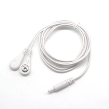 China Customized DC 2.35 mm Safety Plug to Dual 3.5 mm Electrode Female Snap Cable | Dongguan ISO13485-Certified Medical Cable Manufacturer manufacturer