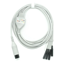 porcelana Conector macho de 6 pines a 5 cables Cable de clavija de electrodo de 2,0 mm con cubierta protectora para monitor ECG | Fabricante de Dongguan de cable médico fabricante
