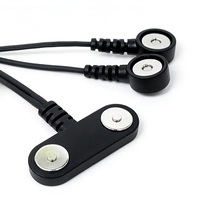 China Custom T-Type 2x3.5mm Magnetic Male Snap to 2 Leads 3.5mm Magnetic Female Snap Therapy Cable | ISO 13485 Dongguan Supplier manufacturer