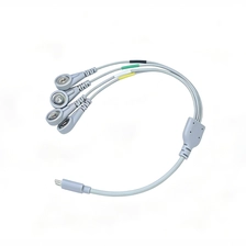 China OEM Custom Micro USB to 4.0mm Female Snap SR Cable – 4 Leads for TENS/EMS Physiotherapy manufacturer