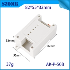 中国 82*54*32毫米AK-P-50B DIN-RAIL安装底座安装电路板ABS PLC盒有极佳的散热 制造商