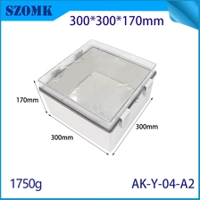 China AK-Y-04A2 Waterproof Dustproof Enclosure Fiber Abs Pc Distribution Box Seal Box Outdoor Hinged Junction Box 300x300x170mm manufacturer