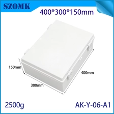 China AK-Y-06A1 Abs Hinged Lid Waterproof Electrical Enclosure Junction Box400x300x150mm manufacturer