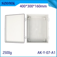 China AK-Y-07A1 Wall Mount Hinged Enclosure With Lock Hinged Box Buckle Type Enclosure Waterproof Junction Box 400x300x160mm manufacturer
