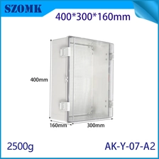 China AK-Y-07A2 Advanced Technology Waterproof Hinged Junction Box Hinged Abs Pc Waterproof Wires Cable Housing 400x300x160mm manufacturer
