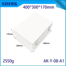 China AK-Y-08A1 Hinged-Cover Ip67 Plastic Waterproof Electrical Junction Box 400x300x170mm manufacturer