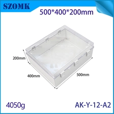 China AK-Y-12A2 Screw Double Sided Electrical Junction Box Outdoor Electronic Equipment Abs Pc Plastic Enclosure Lock 500x400x200mm manufacturer