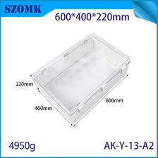 China AK-Y-13A2 Transparent Lid Latch Switch Box Electrical Cabinet Enclosures Box Electric Control Box 600x400x220mm manufacturer
