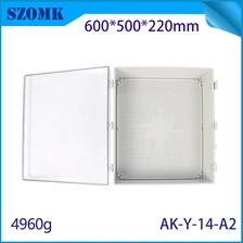 China AK-Y-14A2 Outlet Cable Management Wall Waterproof Ip67 Polycarbonate Clear Plastic Hinged Electric Box Cover 600x500x220mm manufacturer