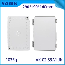 China AK-02-39A1-JK Electronics Solar Network Marine Outside Wire Cable Junction Box with Stainless Steel Hinged 290X190X140MM manufacturer