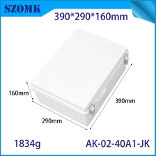 China AK-02-40A1-JK IP67 ABS Waterproof  Cable Glands Stainless Steel Enclosure with Grey Cover for Electrical 390X290X160MM manufacturer