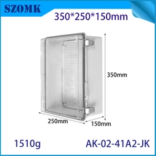 China AK-02-41A2-JK DIY Power Outdoor Enclosure Hinged Gray IP67 Waterproof Outdoor Electrical Junction Box with Grid Mounting Plate manufacturer