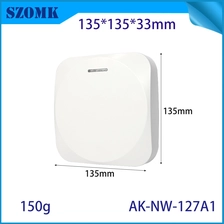 China AK-NW-127 Abs Iot Smart Home Plastic Sensor Enclosures Wireless Bluetooth Wired Gateway Shell App Remote Controller Boxes 135*135*33mm manufacturer