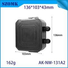 China AK-NW-131 Pipeline Wall-Mount Falnge Iot Sensor Housing Cable Gland Connection Junction Box Housing 136*103*43mm manufacturer