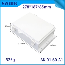 China IP66 ABS plastic power supply waterproof box Electronic instrument housing outdoor hinged type ABS enclosures AK-01-60-A1 278*178*85mm manufacturer