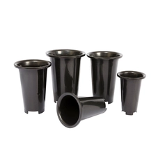 ประเทศจีน Best Outdoor 3 4 5 6 7 8 9 Inch Round High Black Plastic Orchid Planters With Holes For Sale ผู้ผลิต