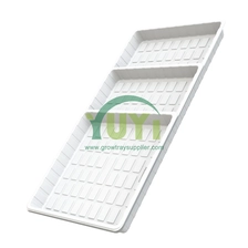China 2x4 3x3 4x4 4x8 Microgreens Multilayer Grow Table Bandeja de fluxo de vazante hidropônica rasa de plástico branco preto fabricante