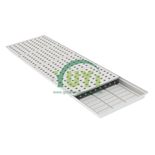 China Bandeja de inundação de cultura de cultivo de vegetais de alface hidropônica longa de plástico ABS branco barato personalizado com tampa com furo fabricante