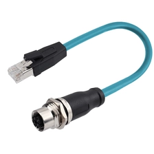 China M12-auf-RJ45-8-Kontakte-X-kodiertes Übermodifizierungskabel für Schottplatten Hersteller