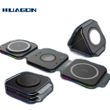 China 15w carga rápida magnética dobrável 3 em 1 carregador sem fio para iphone15 14 13 pro apple watch9 8 7 6 5 airpods samsung galaxy buds fabricante